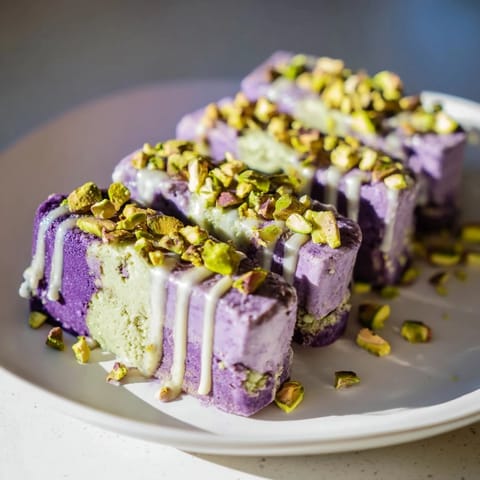 Ube Pistachio Ice Cream Bars