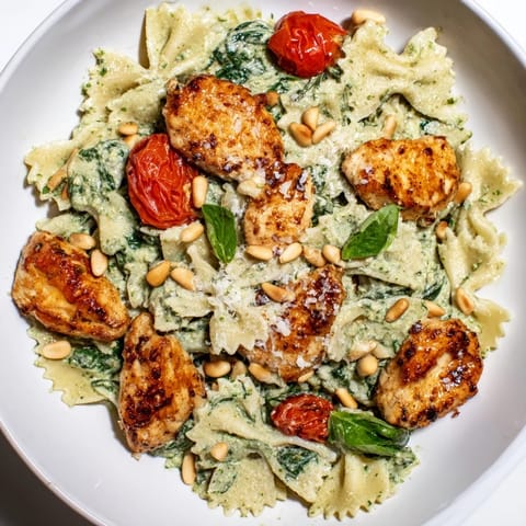 Pesto Chicken Bowtie Pasta