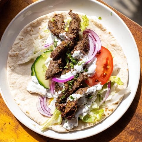 Beef Shawarma Wraps Yogurt