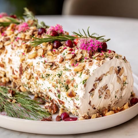 Yuletide Log Cheese Centerpiece