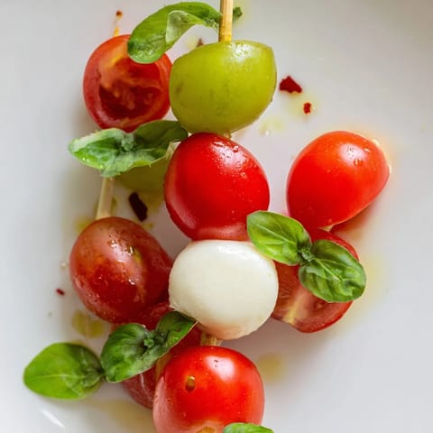 Red Green Caprese Skewers