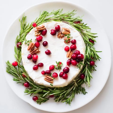 Brie Cheese Wheel Rosemary Wreath