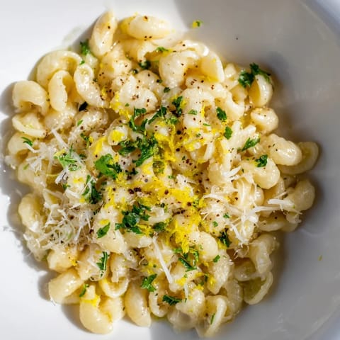 Creamy garlic butter ditalini