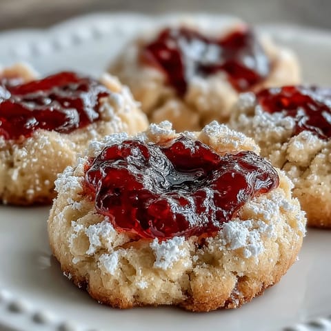 Strawberry Picnic Thumbprint Cookies