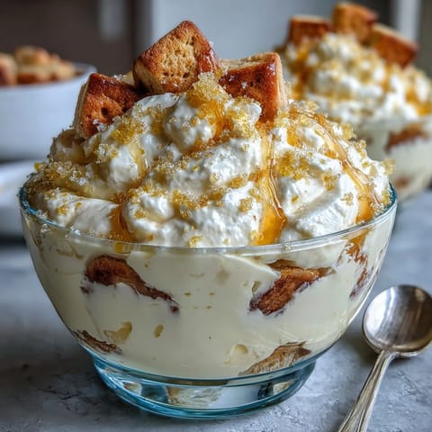 Limoncello Tiramisu Cups with layers of lemon mascarpone cream and soaked ladyfingers in elegant serving glasses.