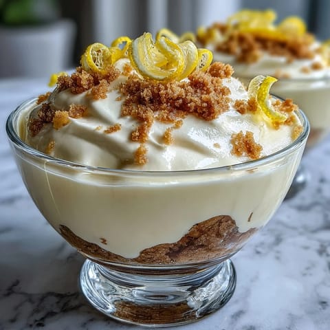 Lemon mousse with shortbread