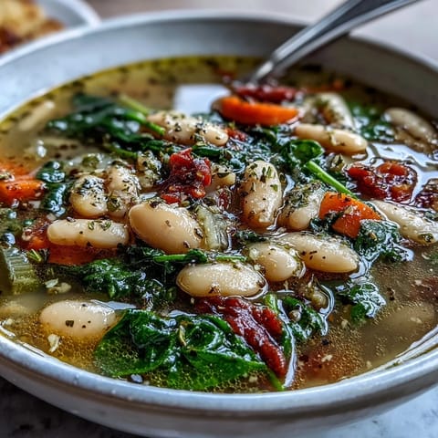 Tuscan White Bean Spinach Soup