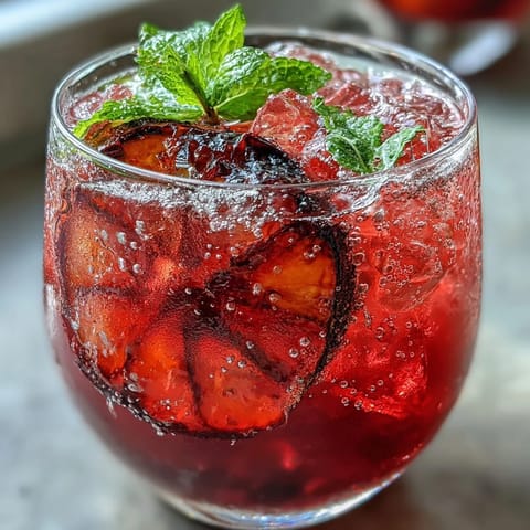 Refreshing Sparkling Hibiscus Mint Lemonade Mocktail, a colorful non-alcoholic drink with tangy hibiscus, bright lemon, and cooling mint bubbles.