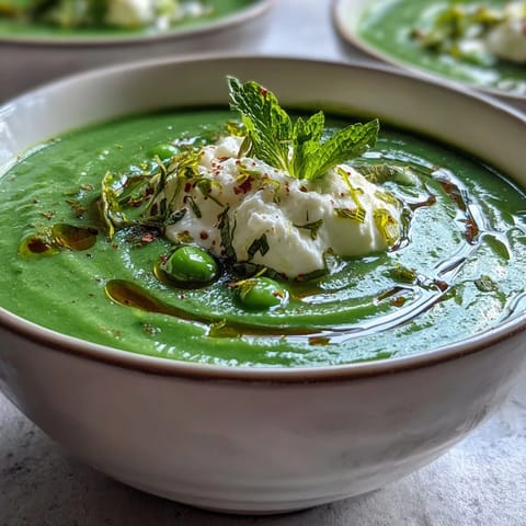 Spring Pea Soup, Whipped Ricotta