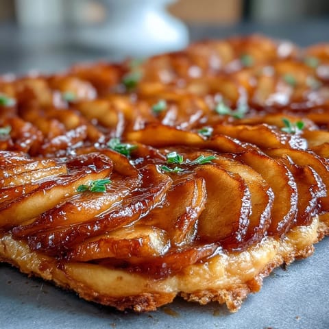Easy Fast Apple Tart, showcasing beautiful glistening apple slices and crisp oven-baked crust.