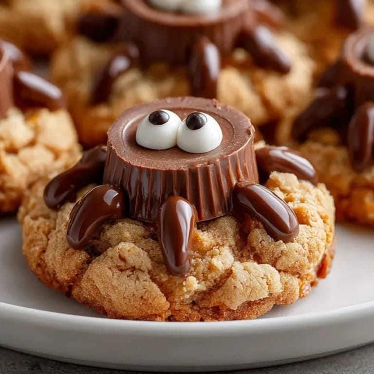 Golden baked Peanut Butter Spider Cookies cooling on a rack, ready for decorating.