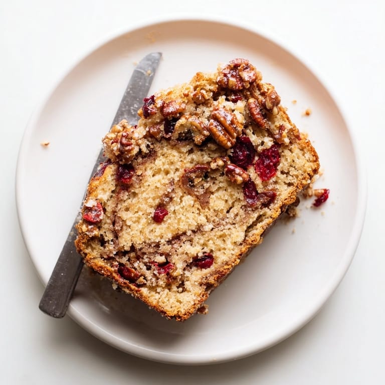 Homemade Cinnamon Cranberry Breakfast Loaf: soft texture, holiday spices, perfect with coffee.