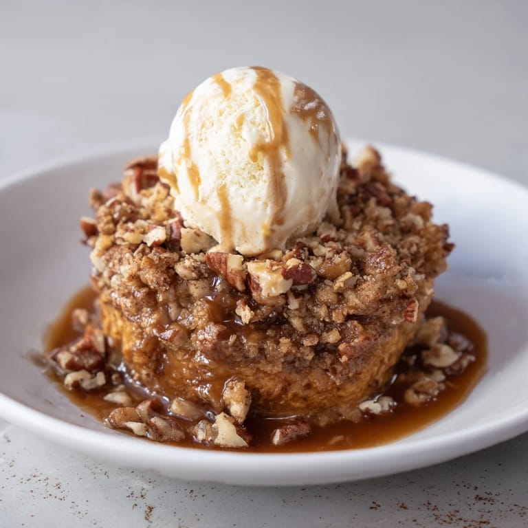Deliciously baked Sweet Potato Casserole Rebel Float with crunchy pecan topping and caramel drizzle.  