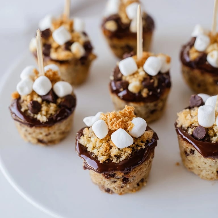Delicious S'mores Cinnamon Sweet Tea Muffin Pops, drizzled with melted chocolate and graham crumbs.  