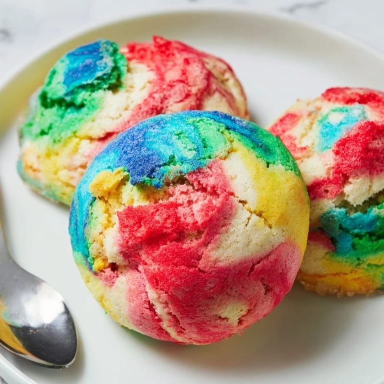 Colorful cloud bread bursting with vibrant hues, ideal for fun gatherings or snacks.  