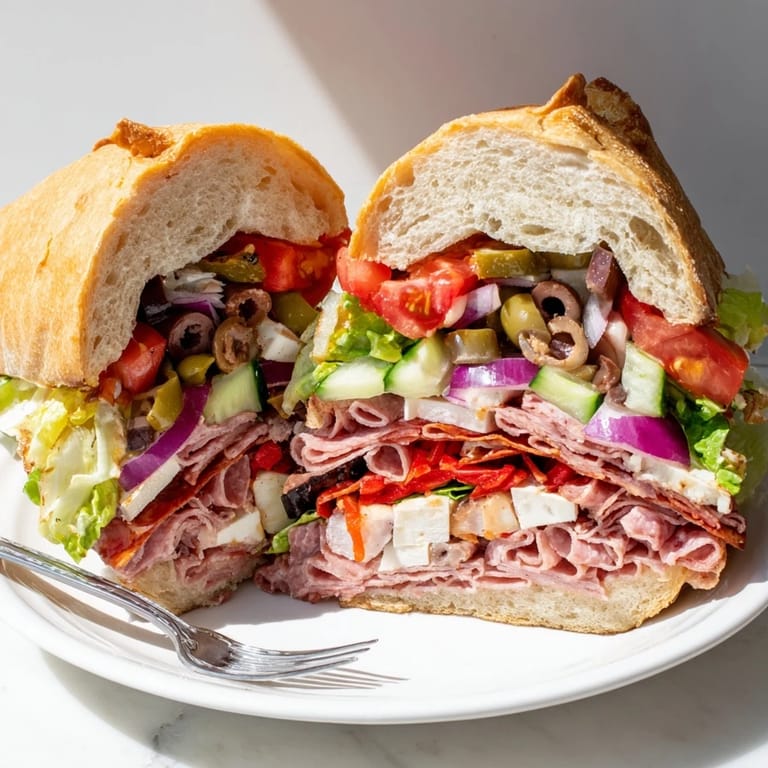 Colorful Flavor Mash-Up Sandwiches featuring vibrant veggies and creamy provolone cheese.  