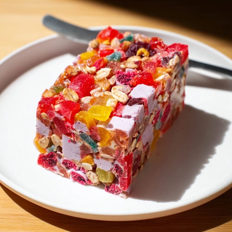 Delicious homemade gummies combine with crispy freeze-dried fruit in these snack bars.