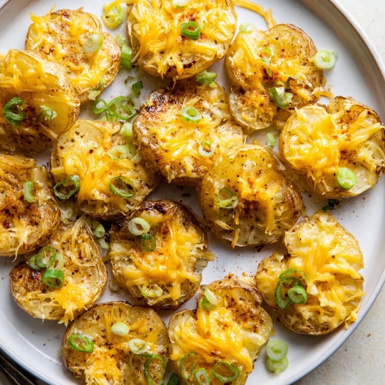 Savory smashed green onion potato bombs garnished with fresh parsley and served hot.