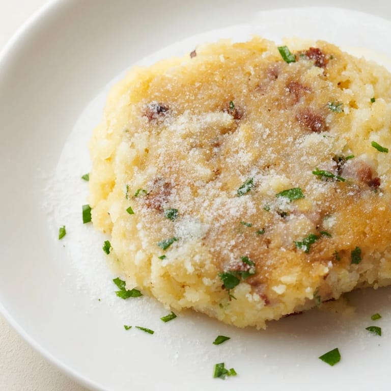 Enjoy freshly fried Depression-Era Ham & Potato Patties, a delightful blend of potato and ham.
