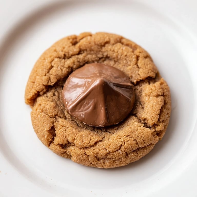 Freshly baked peanut butter blossoms, a quick dessert using only three simple ingredients.