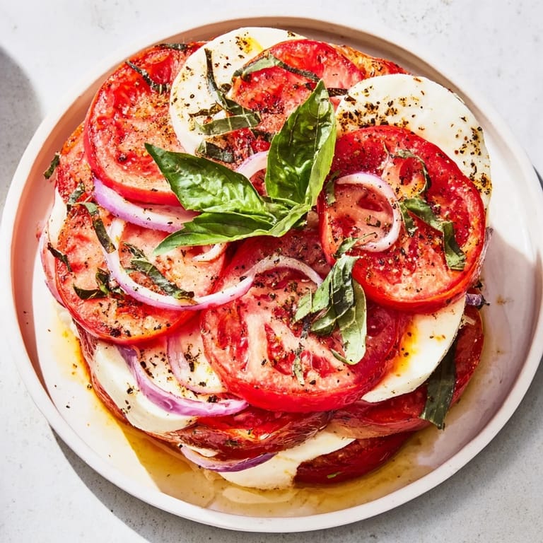 Enjoy a comforting Speedy Feta-Free Tomato Bake: juicy tomatoes baked until tender, cheese melted and bubbly.