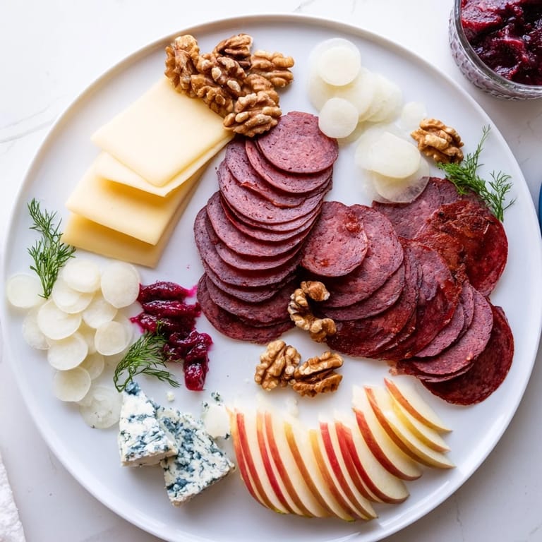 A beautifully arranged Reindeer charcuterie platter perfect for holiday entertaining with various cheeses and crackers.