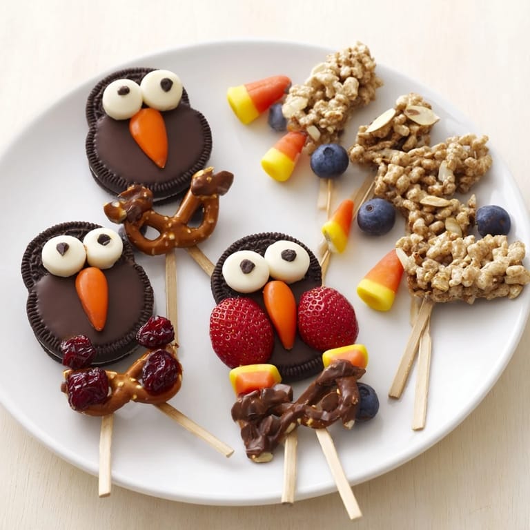This vibrant Hoot Hoot Owl-Themed Treat Tray shows an array of colorful, delicious themed snacks.