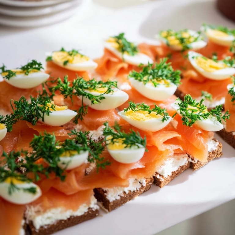 Deliciously packaged Christmas Brunch Gift Box filled with savory smoked salmon, cheese, fruits, and pastries.