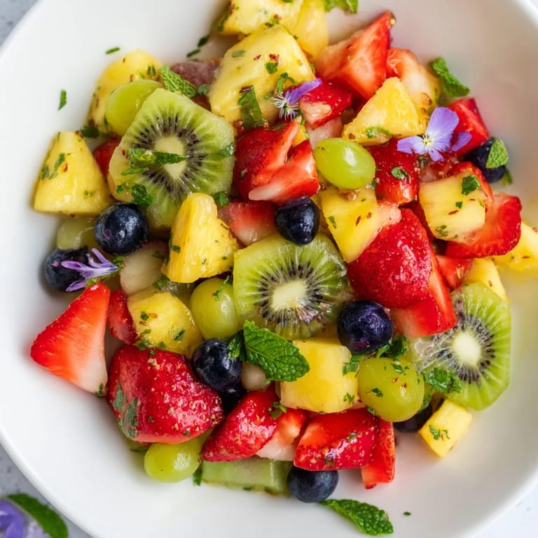 Enjoy this refreshing Festive Bow Fruit Medley, a beautiful fruit salad ready for serving on a platter.
