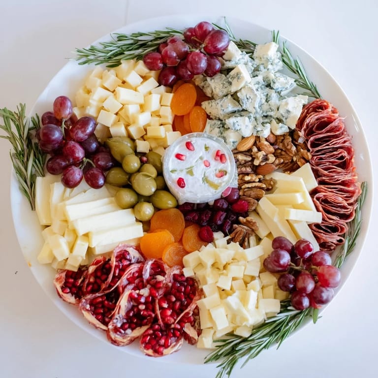 This gorgeous Holiday Wreath Cheese Platter, overflowing with grapes and olives, is an easy appetizer to make.