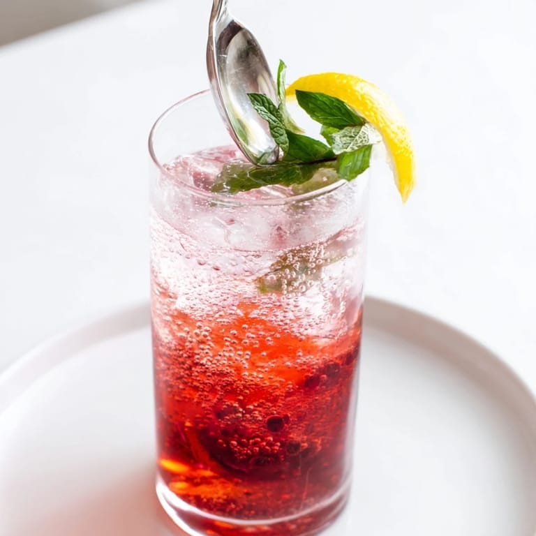 This vibrant photo shows a refreshing Sleepy Girl Cherry Mocktail, perfect for unwinding at the end of the day.