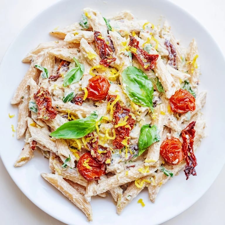 A creamy, dreamy Baked Feta Pasta, with vibrant red tomatoes and rich sun-dried flavor baked.