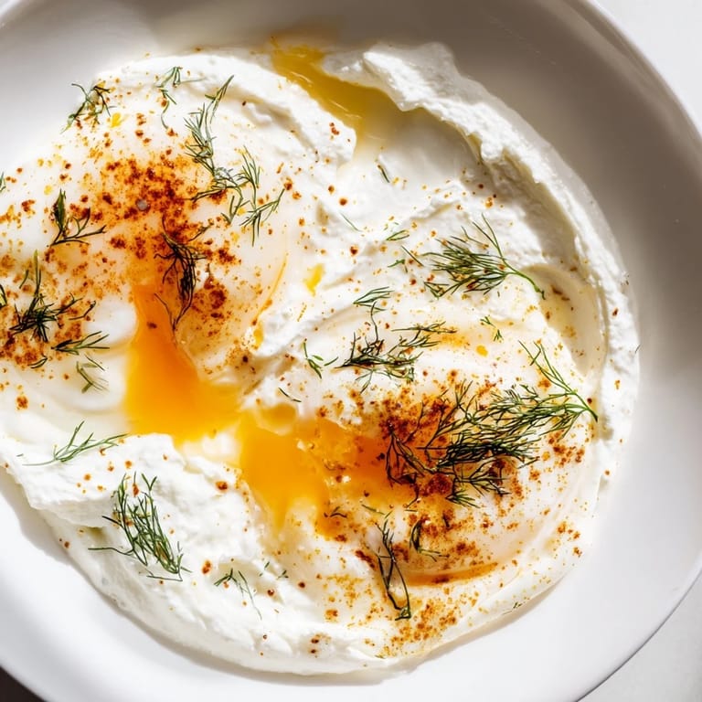Flavorful Cilbir: imagine the rich, nutty aroma of spiced brown butter with runny egg yolks.