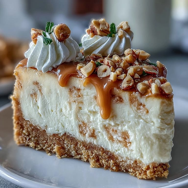 A whole Nutter Butter Cheesecake in a springform pan, topped with fluffy whipped cream and ready to slice.