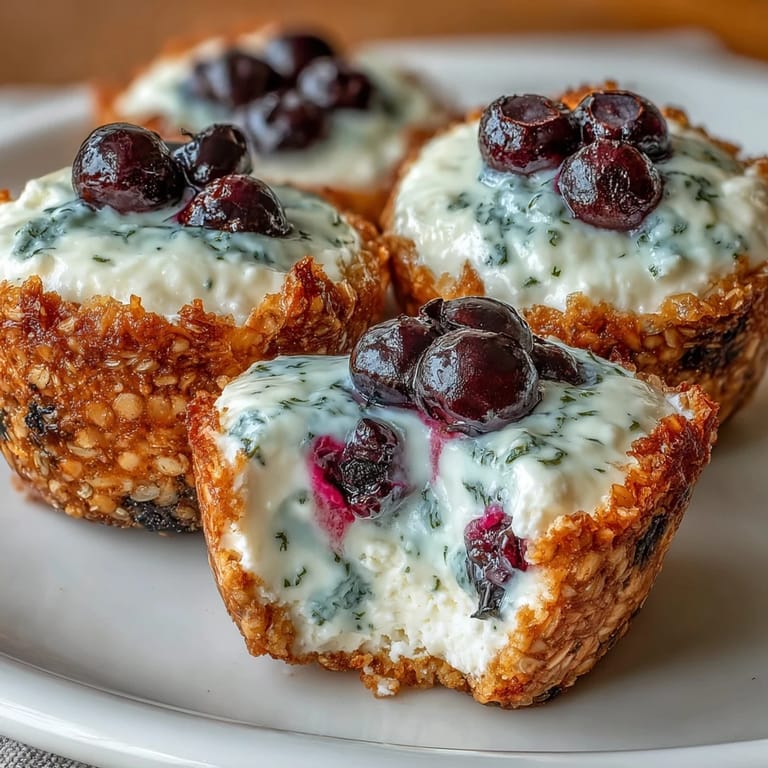 Wholesome cottage cheese blueberry oat bites, studded with fresh berries and baked until lightly golden and tender.