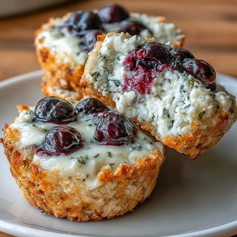 Healthy mini cottage cheese blueberry muffins with lemon zest, perfect for a quick protein-rich snack.