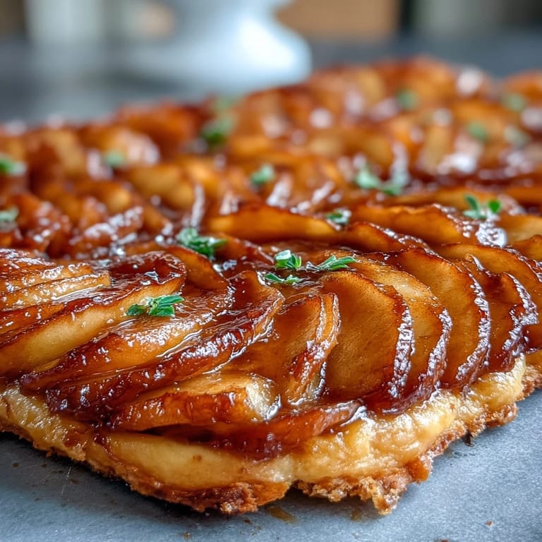 Easy Fast Apple Tart, showcasing beautiful glistening apple slices and crisp oven-baked crust.