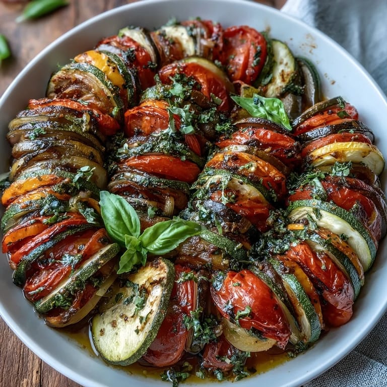 Vibrant Easy Oven Ratatouille, a healthy French side dish perfect for summer meals.