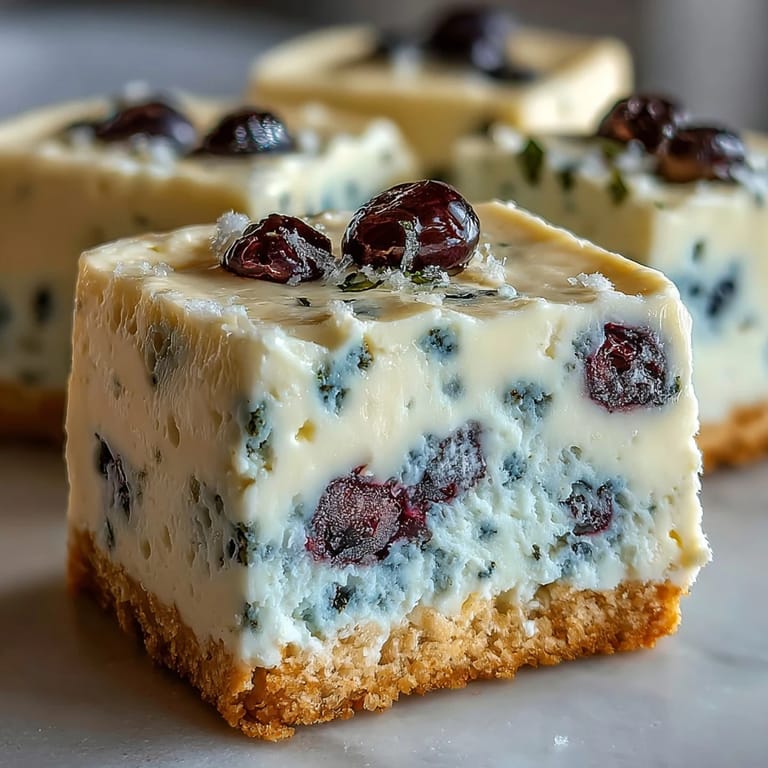 Sweet no-bake lemon blueberry cheesecake bars perfect for easy summer dessert.