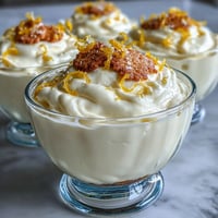 Creamy lemon mousse in elegant cups with buttery shortbread cookies, garnished with fresh berries and lemon zest for a refreshing spring dessert.